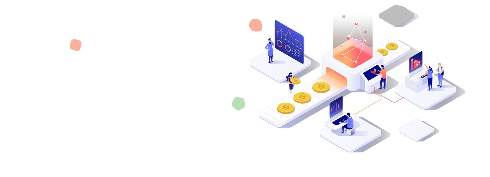 Digital design and business technology illustration